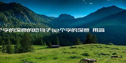 12个字的深意的短句子(12个字的深意 用简洁的短语概括深刻的内涵）